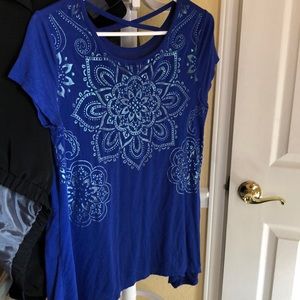 Blue flowery shirt